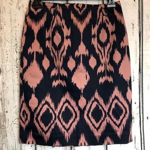 Forever 21 Professional work blue & pink pencil skirt abstract print size small